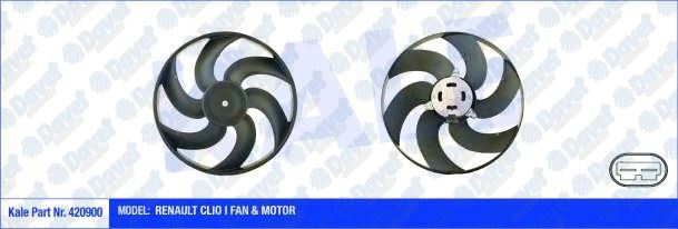 25-3500 Fan Motoru (Motor+Pervane) Su Radyatoru Renault Kangoo (Kc0/1) 1.5 Dci Ac+/- 1998-2008